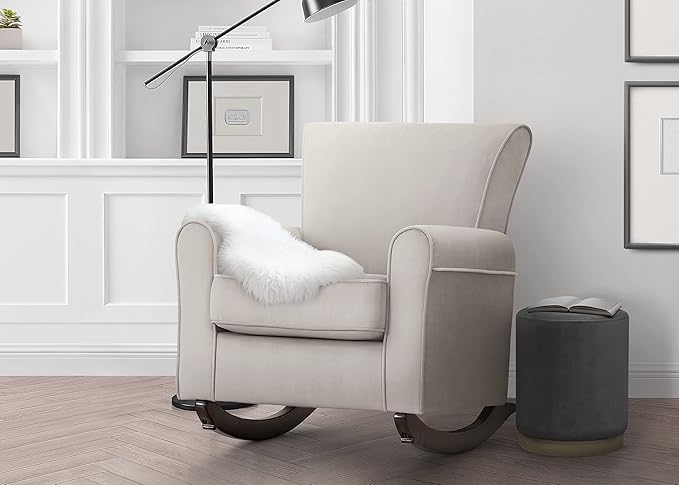 Delta Children Lancaster Rocking Chair Featuring Live Smart Fabric Linen