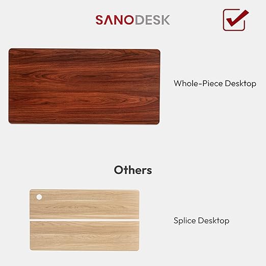 SANODESK Universal Tabletop 40x24x1 Thickness One-Piece Table Top Rectangular Particle Board for Standing Desk and Home Office Countertop DIYMahogany Desk Top