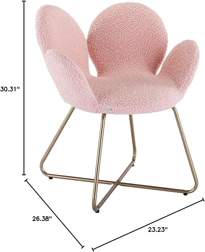 Modern Velvet Accent Chair Comfy Cute Upholstered Vanity Desk Chair w/Metal Legs Soft CushionArmchair for Living Room 2PC/Set