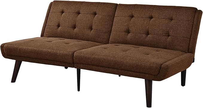 63 Loveseat Sofa Convertible Sofa Bed 5-Position Adjustable Backrest Sleeper Chair Guest Bed for Studio Apartment Basements Cabins Dorm Brown.