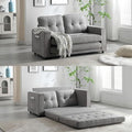 Folding Futon Sleeper Sofa with Pull Out Couch BedModern Velvet Loveseat Sleeper Convertible to Full Size Floor Couches Bed for Living Room Bedroom Small Space (Gray)