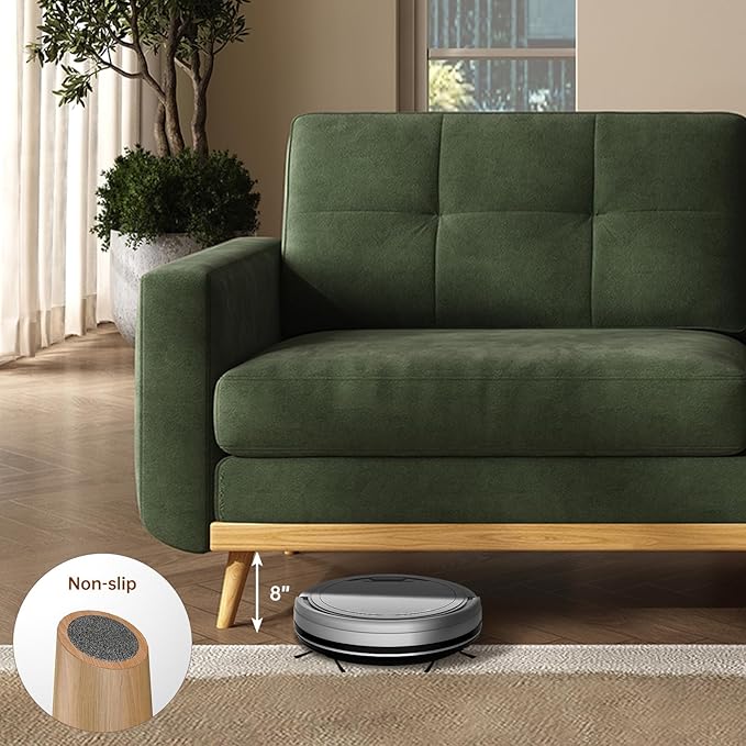 67.7” Loveseat Sofa Mid Century Modern Decor Love Seat Couches for Living Room Button Tufted Upholstered Small Couch for Bedroom Solid and Easy to Install Furniture (Green 67.7inch)