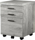 Modern Rolling File Cabinet Grey Laminate 3 Drawers Printer Stand Office Storage