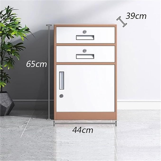 3-Drawer Filing Cabinet 1.4mm with Lock Suitable for Office and Balcony Storage(Black)