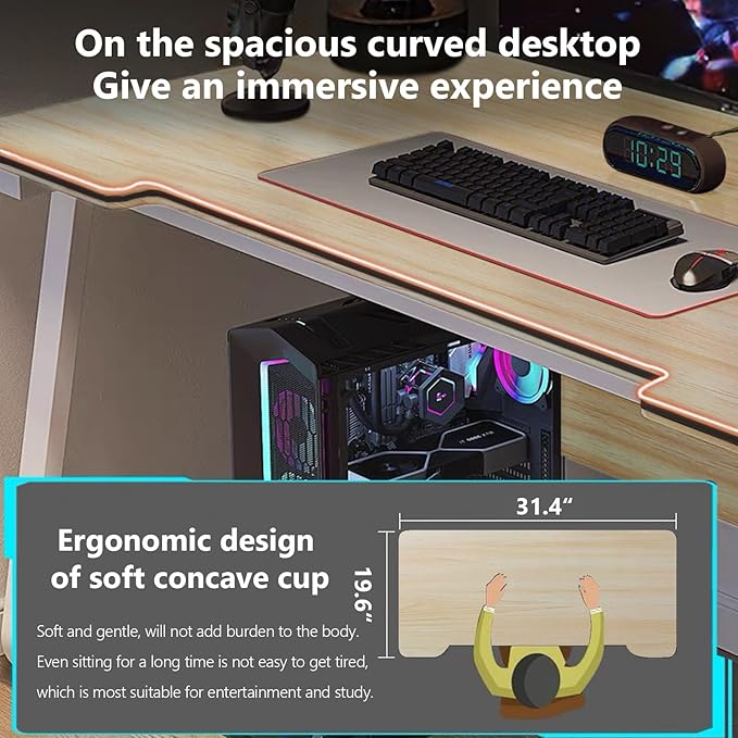 Gaming Desk Computer Writing Table Student Art Modren Simple Style PC Wood Suitable for Home OfficeBedroom