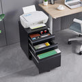 3-Drawer Mobile Filing Cabinet with Lock Office Storage Locking File Cabinets of Legal/Letter Size Metal Filing Cabinets to Be Installation RequiredBlack
