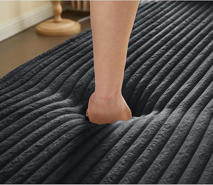 2 in 1 Convertible Folding Sofa Bed Plush Corduroy Lazy Lounge Sofabed Foam Folding Floor Sofa Bed 78 Full Size Memory Foam Couch for Living Room Guestroom No Assembly Sofabed (Dark Grey)