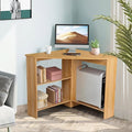 Corner Desk for Small Spaces Home Office Computer Desk with Shelves Gaming Desk Corner Table for Work Writing Desk Triangle Desk Office Desk Spacious Desktop Light Brown