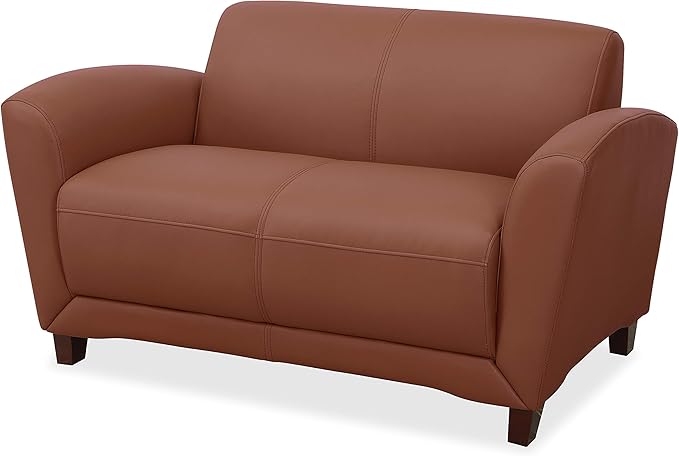 Lorell Mahogany Finish Reception Loveseat