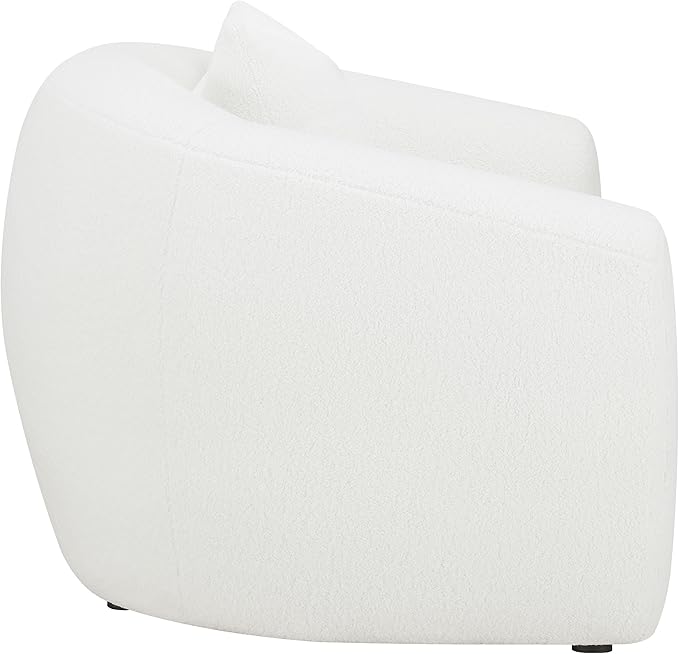 Coaster Home Furnishings - Isabella - Upholstered Accent Chair with Curved Backrest Sloped Armrests and Black Legs - Living Room - Ivory - 509873