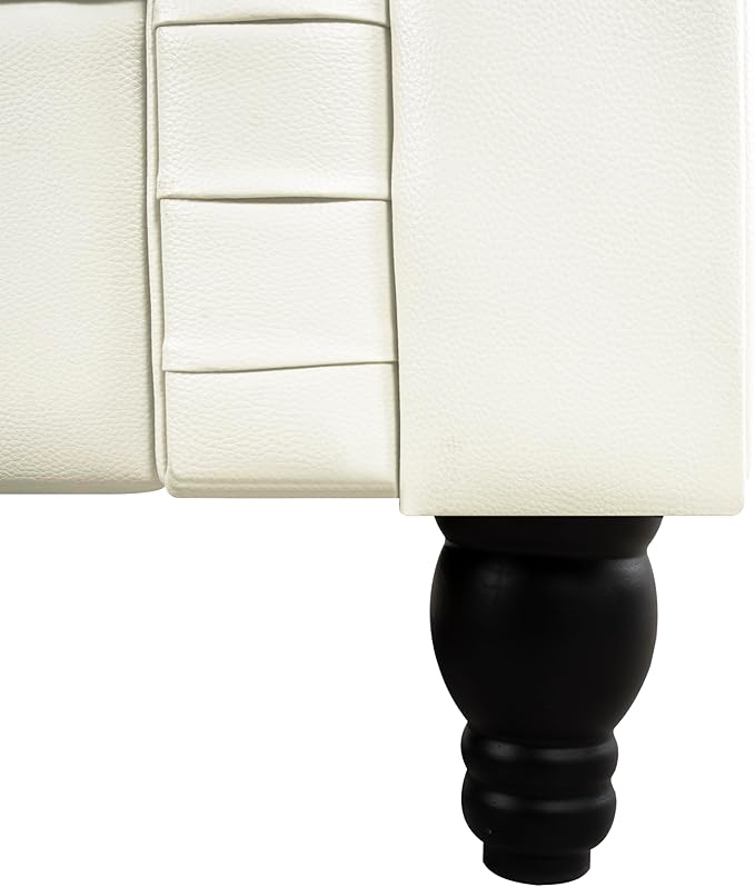 Naomi Home Emery Accent Chair Off White - Compact Tufted Elegance