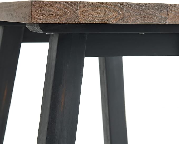 Adam 32 in. Solid Pine Wood Desk Rustic Industrial Style Distressed Black Sawhorse Legs Compact Office Desk Natural Wood Characteristics 32 in. W x 21 in. D x 30 in. H Ideal for Home Office