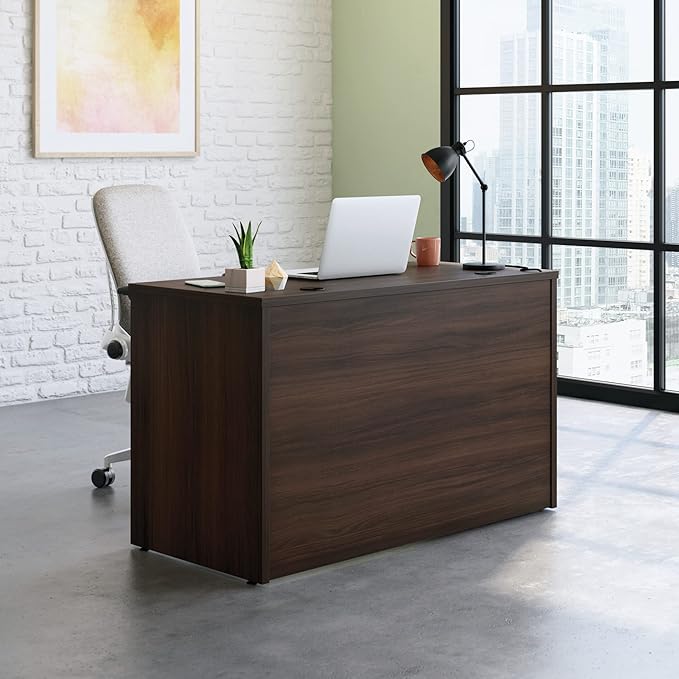 Sauder OfficeWorks Affirm 48x24 Desk Shell/cred/Return Noble Elm Finish