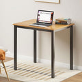 SDHYL 31.5 inches Modern Computer Desk Wooden Home Office Desk Small Writing Desk Study Table Sturdy Workstation Easy Assemble Teak (31.5L * 23.6W)
