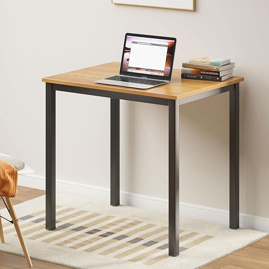 SDHYL 31.5 inches Modern Computer Desk Wooden Home Office Desk Small Writing Desk Study Table Sturdy Workstation Easy Assemble Teak (31.5L * 23.6W)
