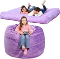 Bmag Giant Bean Bag Chair Bed 6FT Convertible Bean Bag Chair &amp Crash Pad Large Floor Sofa Lazy Chair with Memory Foam Big Sofa Bed in Bedroom Dorm Room Removable Washable Cover Purple