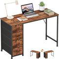 Somdot 47 Computer Desk with 4 Drawers for BedroomSimple Home Office Writing DeskGaming Table with StorageModern Work for Home Office Study Living RoomWood Grain Print