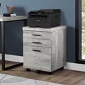 Rolling 3-Drawer File Cabinet with Rustic Grey Wood-Look Finish Printer Stand with Locking Casters Legal &amp Letter-Size Storage Drawers Contemporary Mobile Office Storage