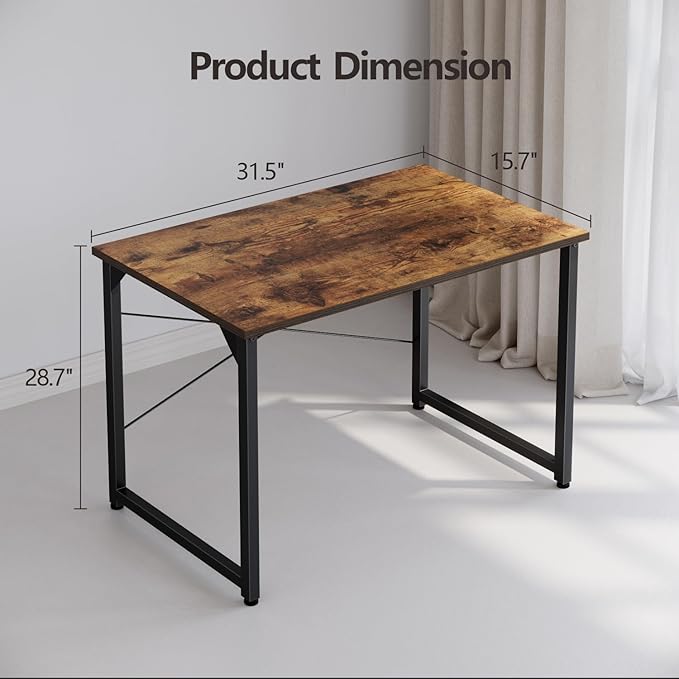 CubiCubi Computer Desk 32 inch Small Home Office Desk for Small Spaces Modern Simple Style for Home Office Study Writing Deep Brown