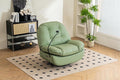 Power Recliner Sofa Chair 270 Degree Swivel Leisure Single Sofa with Button Control Wireless Speaker USB Ports Hidden Arm Storage and Phone Holder for Living Room Bedroom Green PU (Without LED)