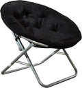 Urban Lifestyle Microsuede Foldable Saucer Chair Black 27D x 32W x 29.5H in