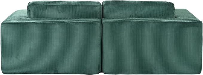 86-Inch Fluffy Corduroy Boneless Sleeper Daybed Loveseat Double Recliner Chaise Lounge Sofa Couches Floor Cloud Sofa Chaise W/4 Pillows for Home Apartment Living Room