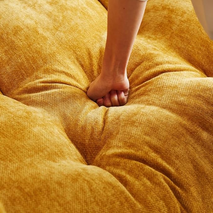 99.2 Cloud Couch Sofa for Living Room 3-Seater Oversized Couches with Thickened Armrests Plush Chenille Fabric &amp Deep Seat Cushions Sofa Modern Comfy Couches for Bedroom Office (Yellow)
