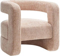 Modway Jaylin Chenille Accent Chair in Blush - Upholstered Comfy Club Chair - Modern Soft Barrel Chair - Round Leisure Accent Chair with Curved Back for Living Room Bedroom Home Office