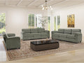 Corduroy Sofa Set Upholstered Loveseat Man and 3-Seater Couch Set of 2 with Plush Cushions and Rolled Arms Modern Living Room Furniture SetsGreen