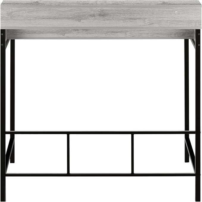 Penau Contemporary Computer Desk for Home Office Standing Design with Storage Shelves 48 Inches Long Grey Laminate Black Metal