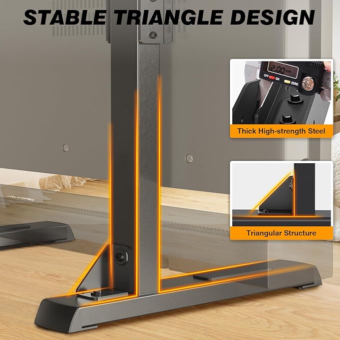 5Rcom Table Top TV Stand Universal TV Stand for 35-88 Inch with Height Adjustment TV Mount Stand Up to 150lbs for Curved Flat TVs with Cable Management Black