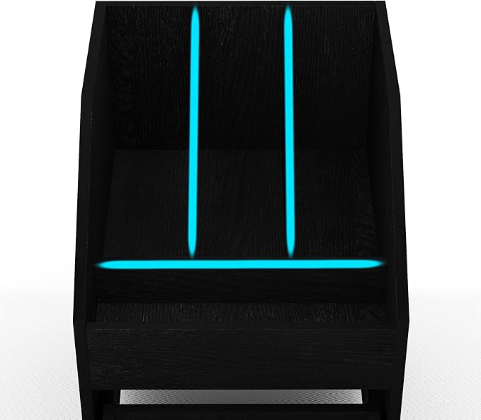 Mobile File Cabinet with LockUnder Desk Rolling File Cabinets for Home OfficeWood Filing Cabinet (Black)