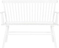 SAFAVIEH Home Collection – Addison White Solid Wood Spindle Back Loveseat Bench Farmhouse Settee for Entryway Living Room or Dining Area (AMH8513B)
