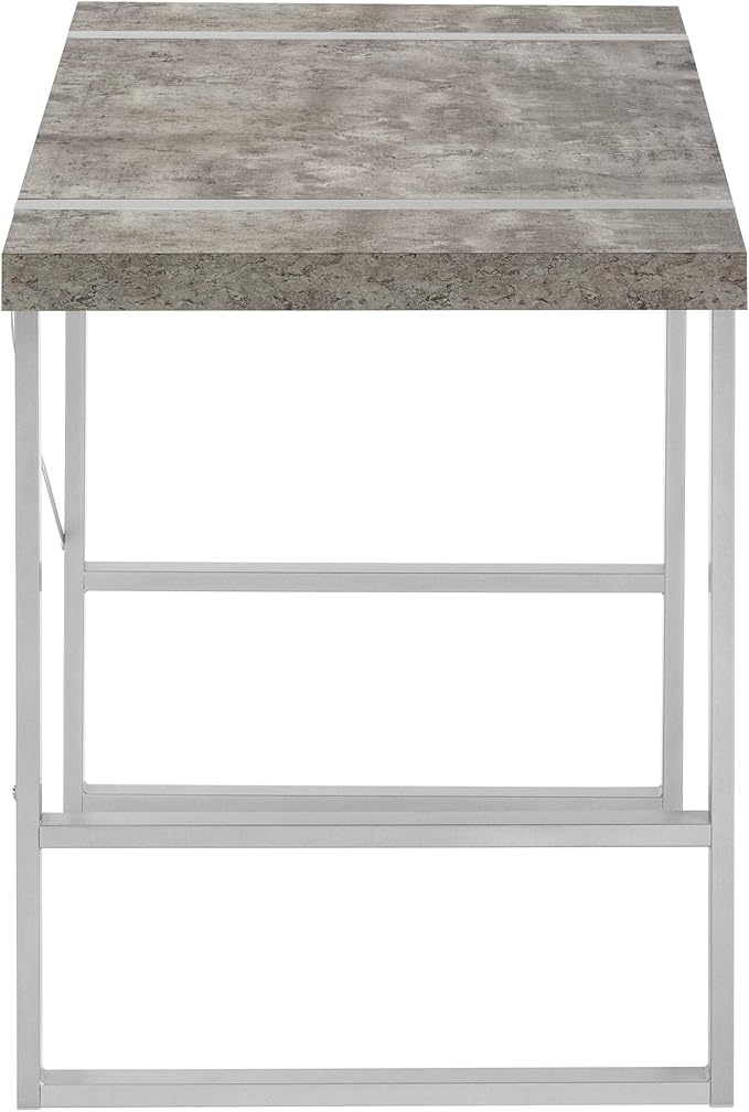 Computer Desk Home Office Laptop 48 l Work Grey Concrete Laminate Grey Metal Contemporary Modern