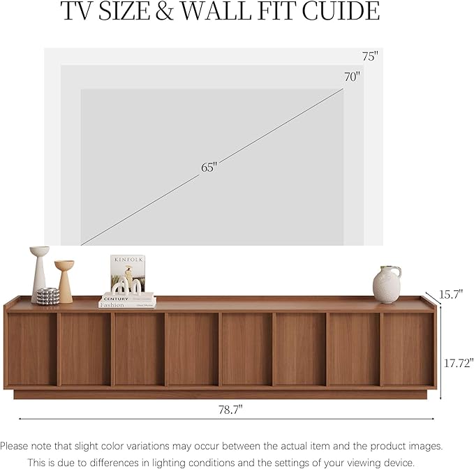 TV Stand 78.74 Mid Century Modern TV Console with Storage Cabinet Television Stand with Shelf for Living Room Bedroom Wood Entertainment Center for 75 inch TVs