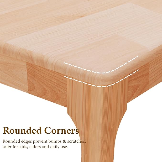 47 Solid Wood Desk with Drawers Small Home Office Writing Wooden Desk Gaming &amp Computer Desk for Bedroom Work Study Table for Small Space(Beech47Inch)