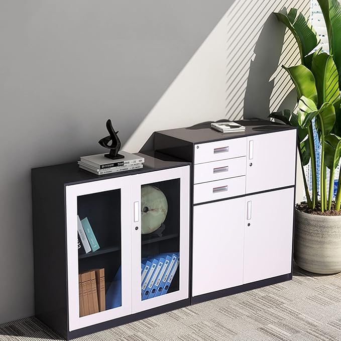 HASMI Filing Cabinet Metal Cabinet File Cabinet Low Cabinet Office Data File Activity Storage Three Drawer Cabinet with Lock Cabinet Storage Cabinet (Size : 2) yuqing2022