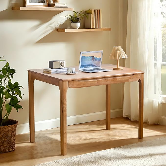 Widen Solid Wood Desk with Drawers39X24 Wood Writing Desk for Small SpaceStudent Computer PC DesksHome Desks for WorkGaming Study Desk for Bedroom Escritorios Desk Table (Natural 39)