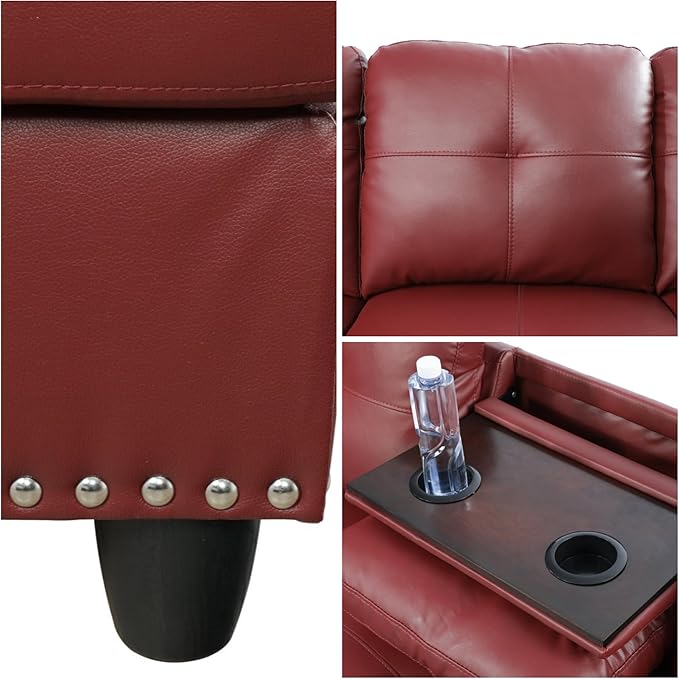 L-Shaped Sectional Sofa Modern Sectional Couches Home Sofas for Living Room with Movable Chaise Modular Living Room Sets Furniture for Apartment Bedroom &amp Office Red