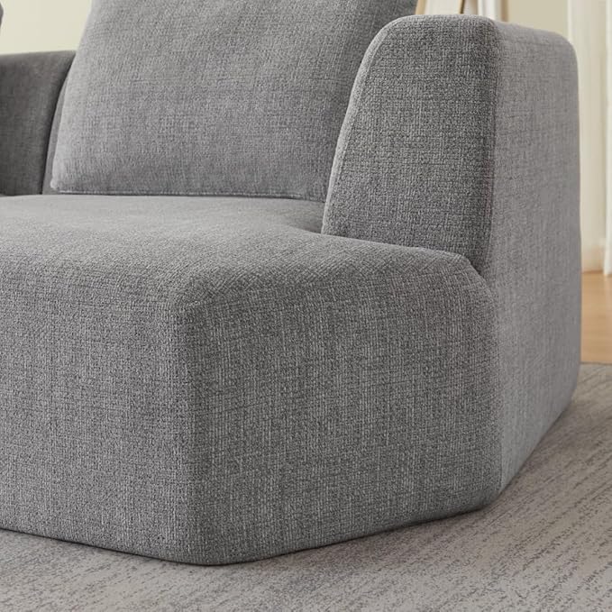Sofa in a Box Oversized 3 Seater Memory Foam Boneless Couch w/Curved ArmsPlush Chenille Upholstered Cloud Modular LoveseatNo Assembly Needed Compression Sofa