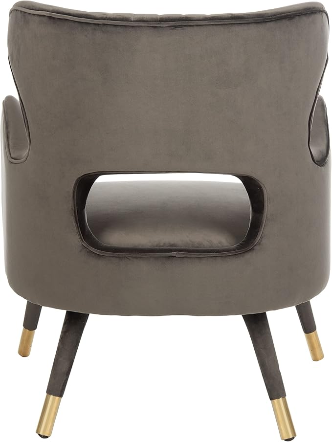 Safavieh Home Blair Retro Glam Shale Velvet and Gold Wingback Accent Chair