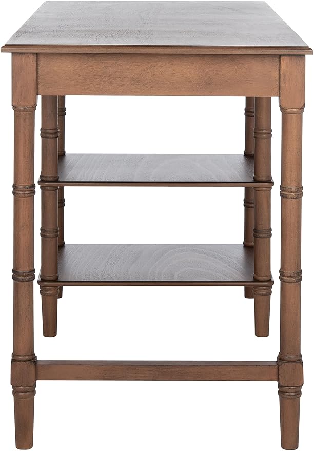 SAFAVIEH Home Collection – Henric 1-Drawer Computer Desk with 2 Shelves Brown Home Office Writing Table 45 Wide (DSK5712B)
