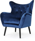 Velvet Button Tufted Wing Back Accent Chair Modern Arm Chair for Living Room/Bedroom/Office Guest Reception