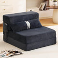 Tiita Folding Sofa Bed with Pillow Memory Foam Fold Out Chair Bed Single Size Convertible Chair Floor Couch &amp Sleeping Mattress Foldable Sleeper Sofa Bed for Guest Room Living Room Navy