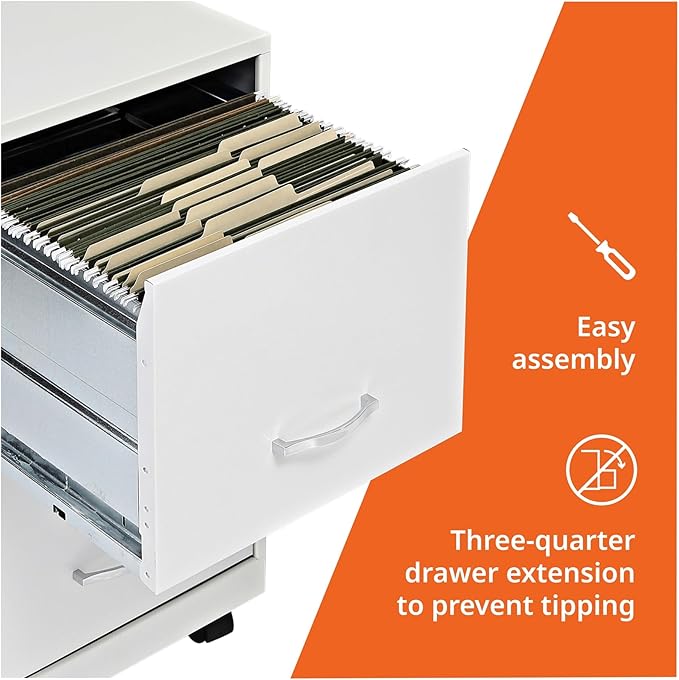 Lorell LYS SOHO File/File Mobile File Cabinet White