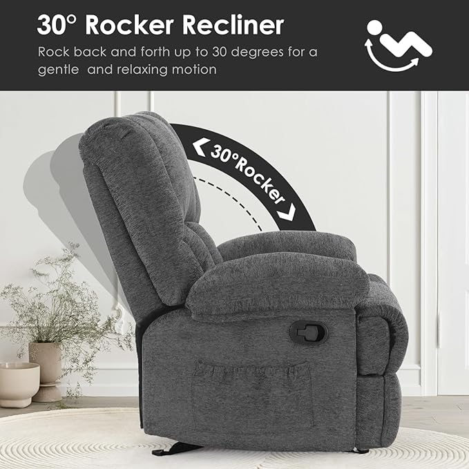Stary Oversized Rocking Rocker Recliner Chair for Living Room Adults