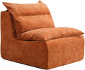 Accent Armless Chair Lazy Floor Seating Single Chair Sofa Lounger Leisure Accent Single Couch with Backrest for Living Room Bedroom Office Single Seat Orange