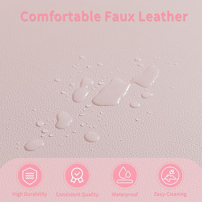 Brelice 48 Faux Leather Loveseat Sofa Modern Small Couch for Small Space with 2 Pillows 2 Seater Couch for Living Room Bedroom Office Apartment (Pink)
