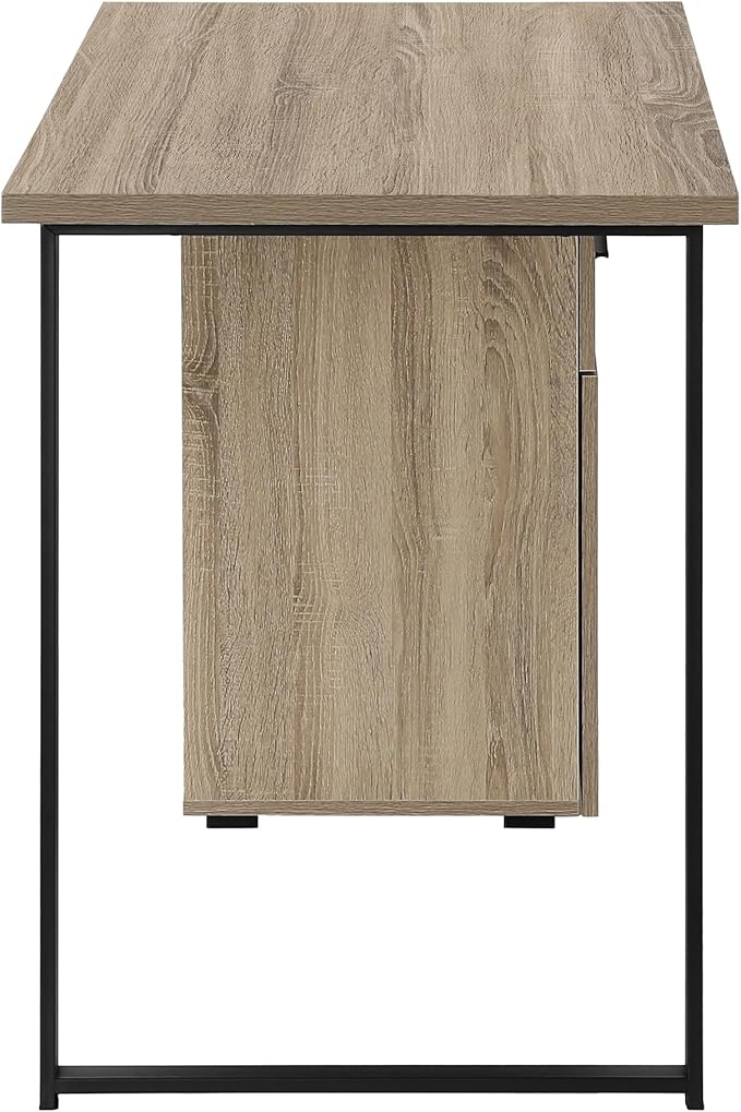 47 Modern Style Small Computer Desk Gaming Table with Storage Drawers Writing Desk with Reversible Setup for Home Office Taupe
