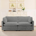 ROWHY 78'' Sectional 2 Seat Cloud Loveseat with 2 Throw Pillows Modern Corduroy Love Seat Convertible Cozy Sofa for Living Room Bedroom and Office Dark Grey